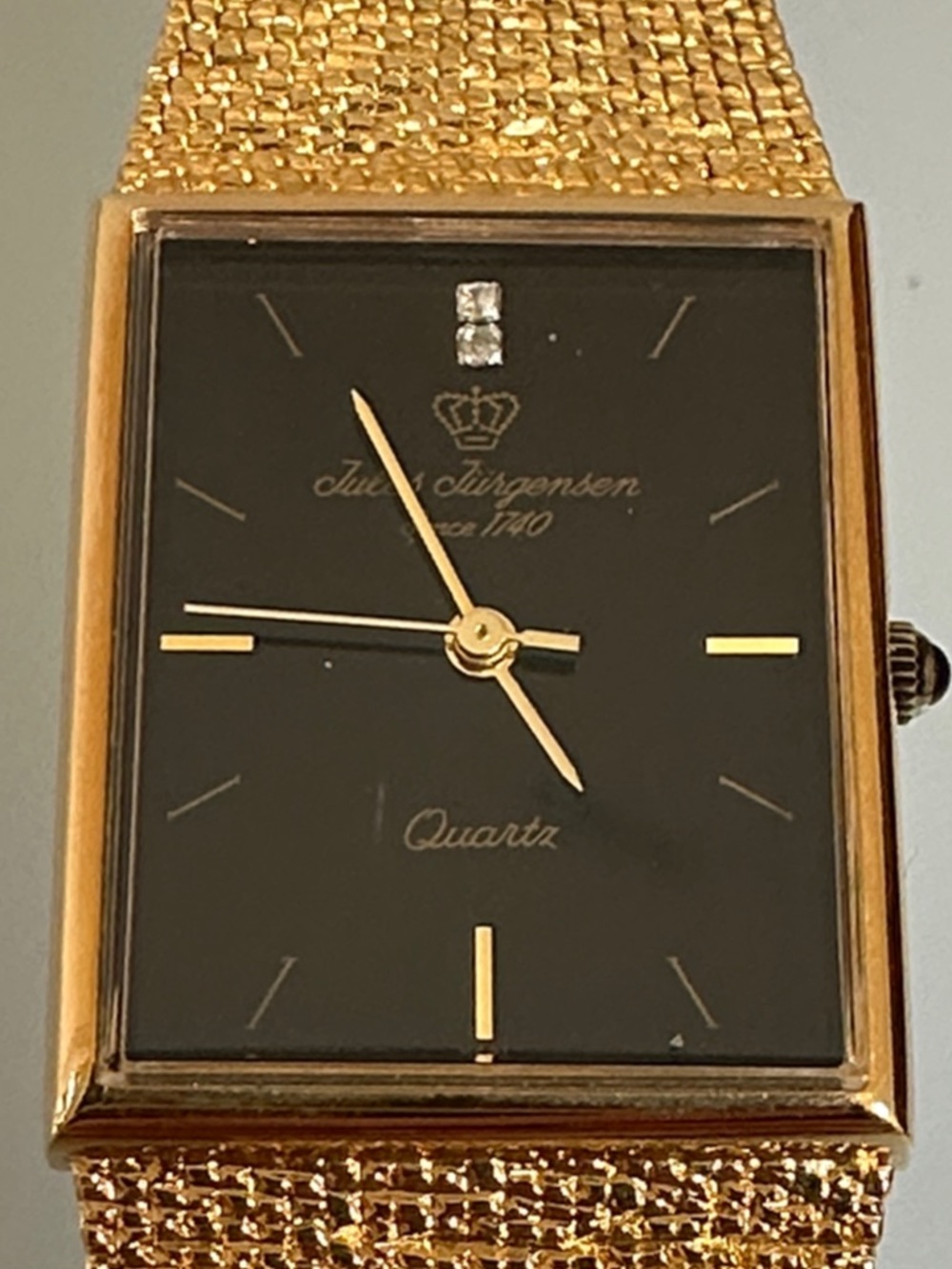 Jules Jürgensen Gold-Tone Men’s Quartz Dress Watch - Black Dial